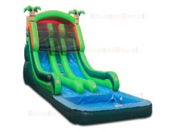 18 Ft Double Lane Tropical Wet Dry Water Slide