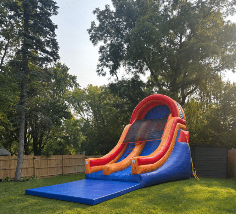 16 Feet Single Lane Marble Blue Dry Slide